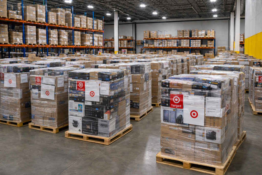 target electronics pallets ready for shipment